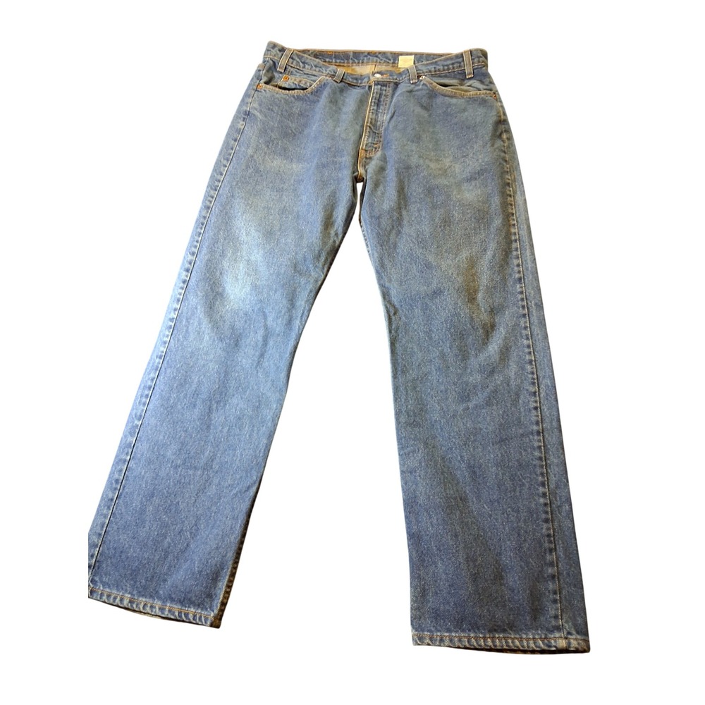 Vintage Levis 505 Orange Tab Jeans Mens 38x30 Made in USA Blue Straight Leg 1997